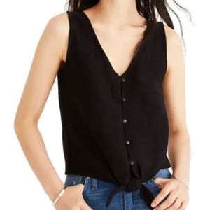 madewell texture & thread button-front tie tank top